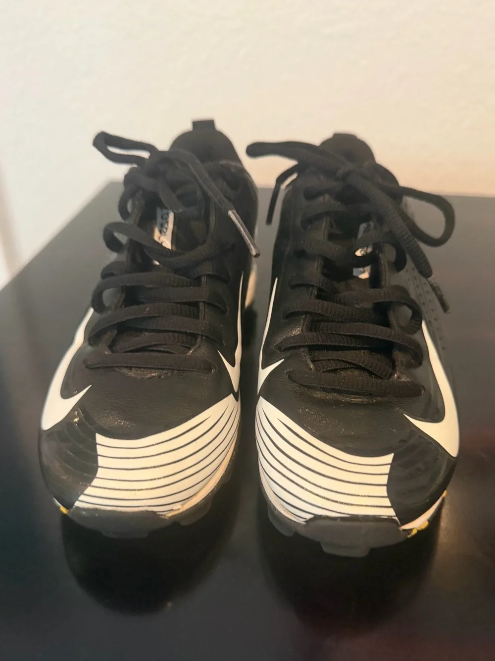 Nike Vapor Keystone 2 Low Youth Baseball Cleats Size 1Y Black White Fastflex